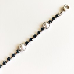 BRACCIALE TENNIS ALTERNATO CON PERLE BRACCIALE TENNIS ALTERNATO CON PERLE