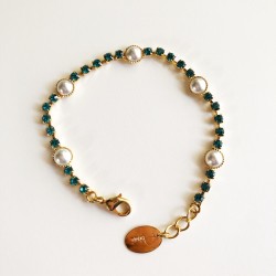 BRACCIALE TENNIS ALTERNATO CON PERLE