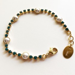 BRACCIALE TENNIS ALTERNATO CON PERLE
