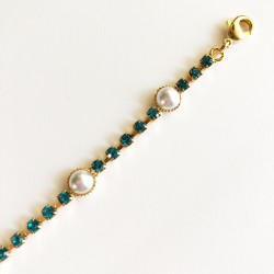 BRACCIALE TENNIS ALTERNATO CON PERLE
