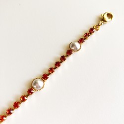BRACCIALE TENNIS ALTERNATO CON PERLE