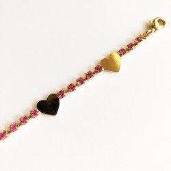 BRACCIALE TENNIS ALTERNATO CON CUORI