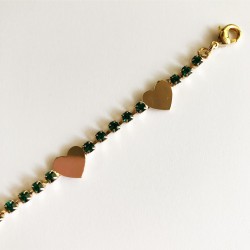 BRACCIALE TENNIS ALTERNATO CON CUORI