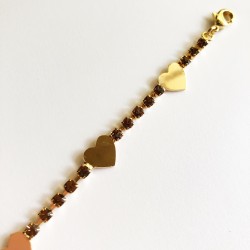 BRACCIALE TENNIS ALTERNATO CON CUORI