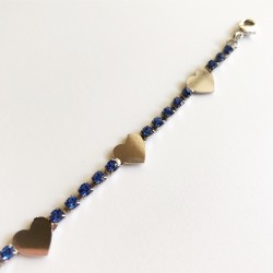 BRACCIALE TENNIS ALTERNATO CON CUORI BRACCIALE TENNIS ALTERNATO CON CUORI