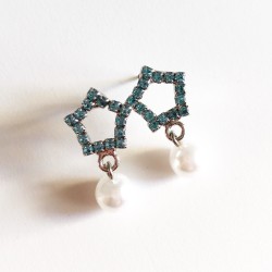 ORECCHINI STELLA IN STRASS CON PENDENTE