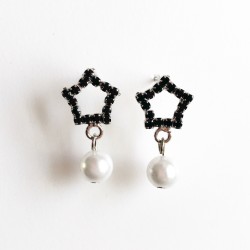 ORECCHINI STELLA IN STRASS CON PENDENTE
