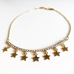 COLLANA SEMI RIGIDA CON STELLE PENDENTI