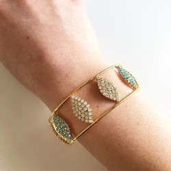 BRACCIALE DOPPIO FILO CON FOGLIE