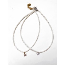 COLLANA PERLINE E PENDENTE IN STRASS COLLANA PERLINE E PENDENTE IN STRASS