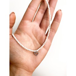 COLLANA PERLINE E PENDENTE IN STRASS COLLANA PERLINE E PENDENTE IN STRASS