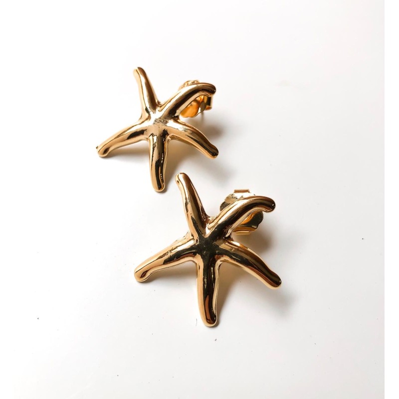 Orecchini A Cerchio Con Stella Marina In Argento 925 E Opale – Gioiello Nautico Ipoallergenico