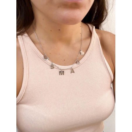 COLLANA CON LETTERE E CUORI