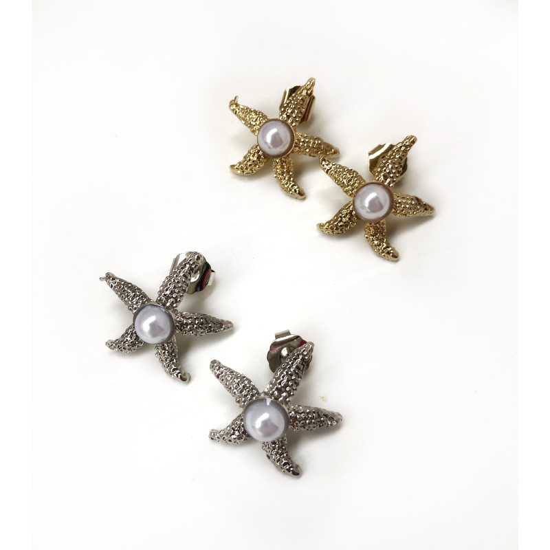 orecchini a forma di fiore con perle con strass orecchini a stella marina ricamati extra large Gioielli Orecchini Orecchini chandelier Orecchini di fiori in pave rivestiti in filo 3D 