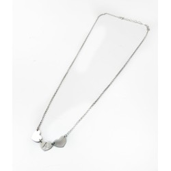 COLLANA CON 3 CUORI E LETTERA INCISA