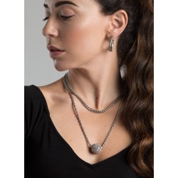 COLLANA CON SFERA IN STRASS