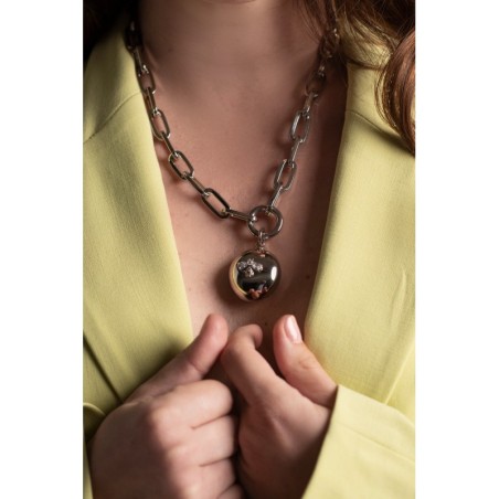 COLLANA BUSSOLOTTO CON MOSCHETTONE TONDO