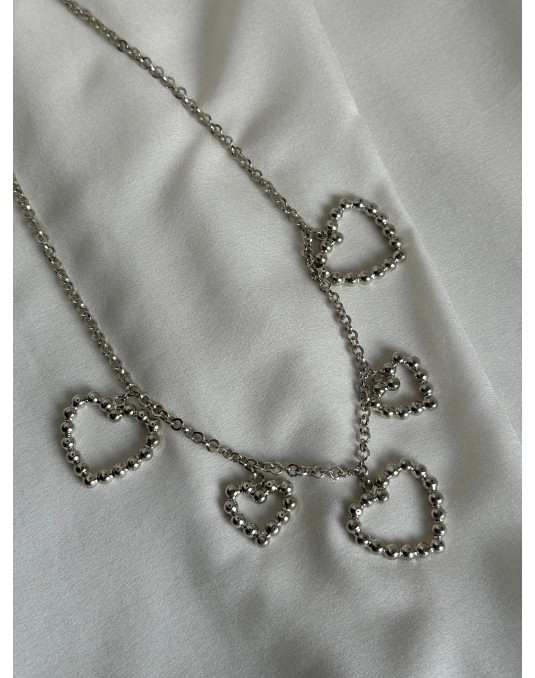 COLLANA CON CUORI A PALLINE