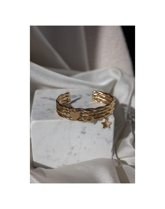 BRACCIALE RIGIDO CON FILI INTRECCIATI BRACCIALE RIGIDO CON FILI INTRECCIATI