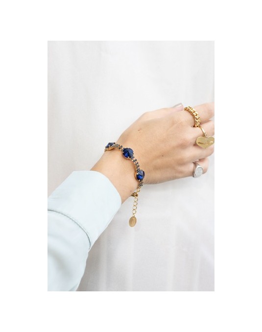 BRACCIALE RIVOLI E FILI DI STRASS BRACCIALE RIVOLI E FILI DI STRASS