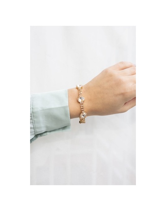 BRACCIALE RIVOLI E FILI DI STRASS BRACCIALE RIVOLI E FILI DI STRASS
