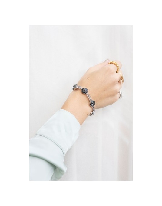BRACCIALE RIVOLI E FILI DI STRASS BRACCIALE RIVOLI E FILI DI STRASS