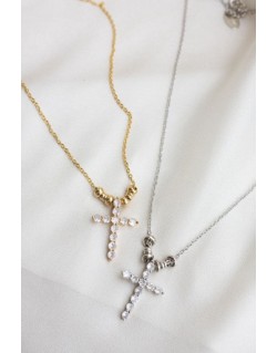 COLLANA CON CROCE IN CRISTALLI