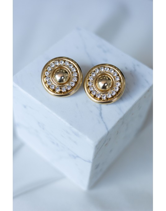 ORECCHINI SCUDO CON FILO DI STRASS ORECCHINI SCUDO CON FILO DI STRASS