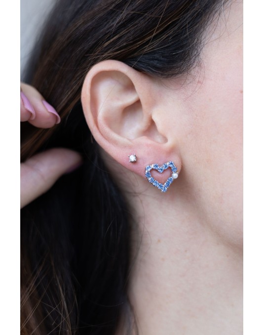 ORECCHINI CUORICINO STRASS CON PERLINA ORECCHINI CUORICINO STRASS CON PERLINA
