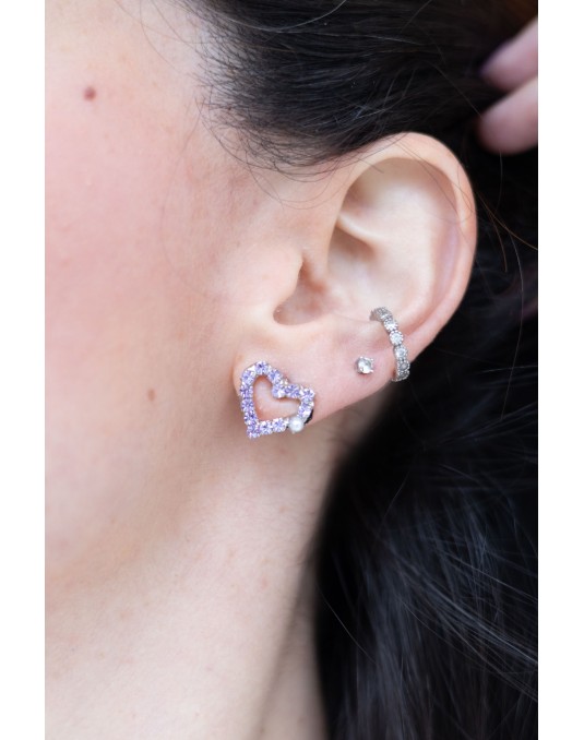 ORECCHINI CUORICINO STRASS CON PERLINA ORECCHINI CUORICINO STRASS CON PERLINA