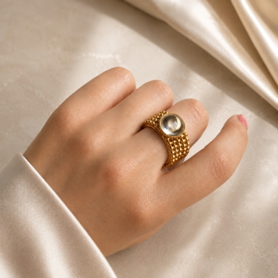 ANELLO NEREA CON CRISTALLO