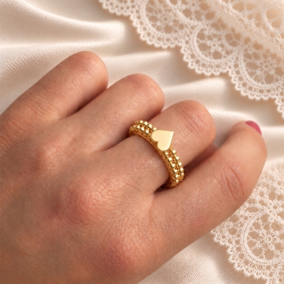 ANELLO SOTTILE NEREA CON CUORE
