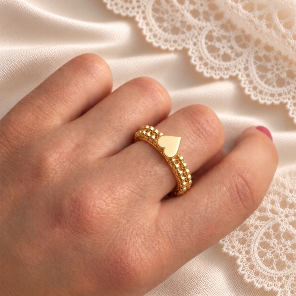 ANELLO SOTTILE NEREA CON CUORE