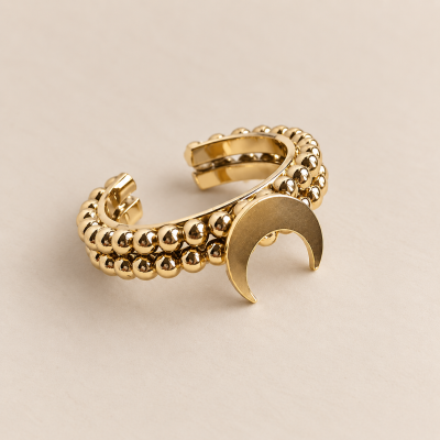 ANELLO SOTTILE NEREA CON LUNA