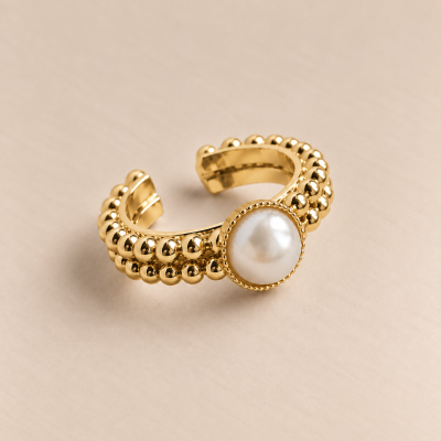 ANELLO SOTTILE NEREA CON PERLA