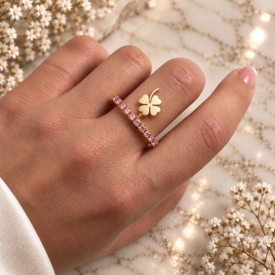 ANELLO STARLIGHT CON QUADRIFOGLIO